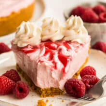 no bake raspberry cheesecake with bite